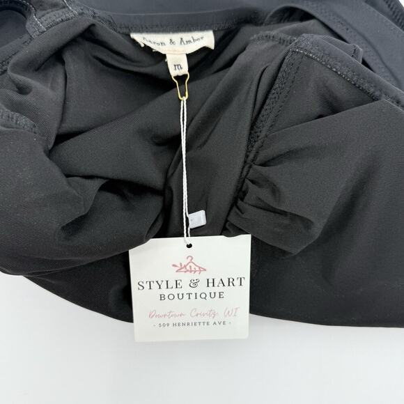 Stylish Black One-Piece Swimsuit - Picture 6 of 9